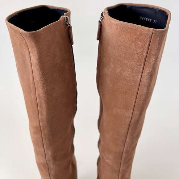 GUCCI | Lillian Horsebit Beige Tan Suede Leather Tall Knee High Heel Boot EU 37 - Picture 5 of 16